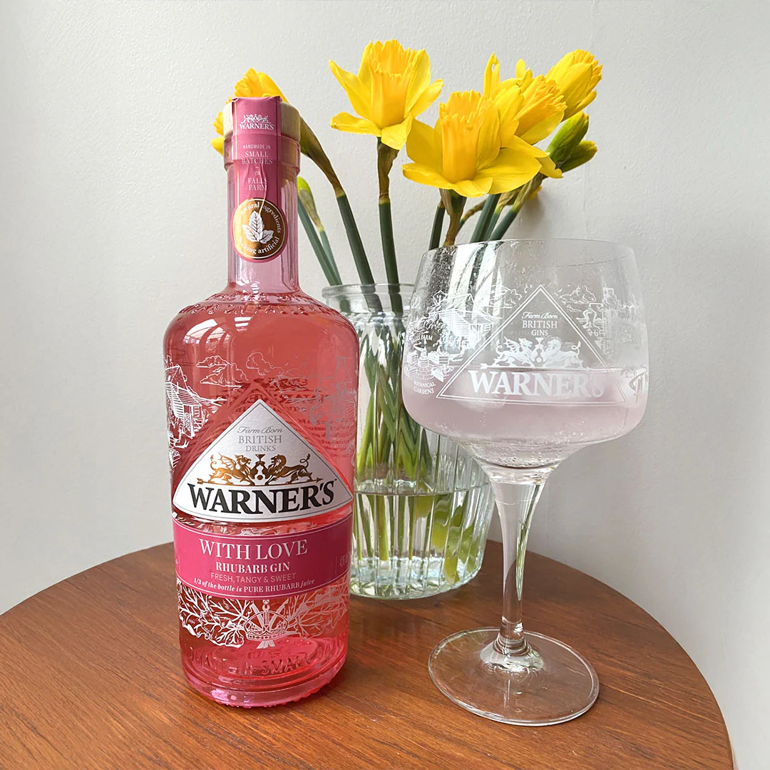 Rhubarb ‘With Love’ Customised Gin Bottle 70cl - Image 3